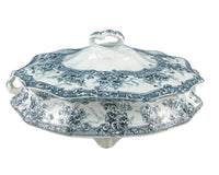 Antique Wedgwood Porcelain Tureen – Oval Black & White Relief Design