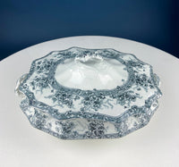 Antique Wedgwood Porcelain Tureen – Oval Black & White Relief Design