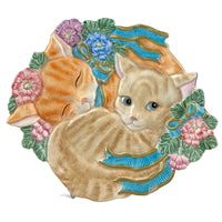 Fitz and Floyd Kitten Kaboodle Plate – 3D Cats & Flowers Design