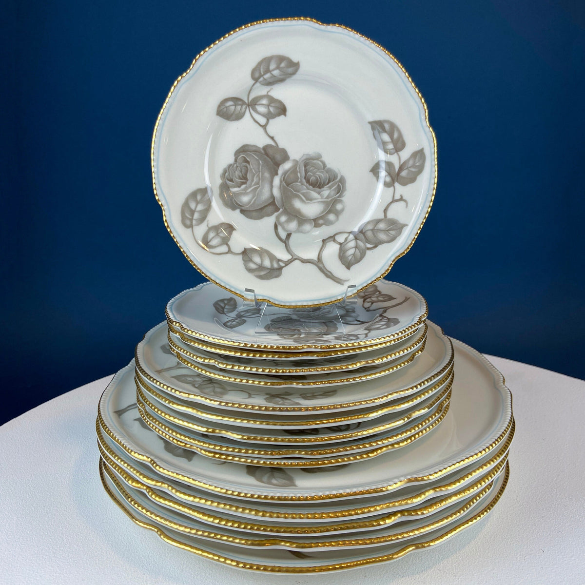 Castleton Gloria Porcelain Dinner Set – 24 Piece Hand Painted Rose Design