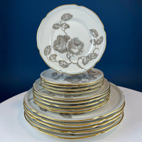 Castleton Gloria Porcelain Dinner Set – 24 Piece Hand Painted Rose Design