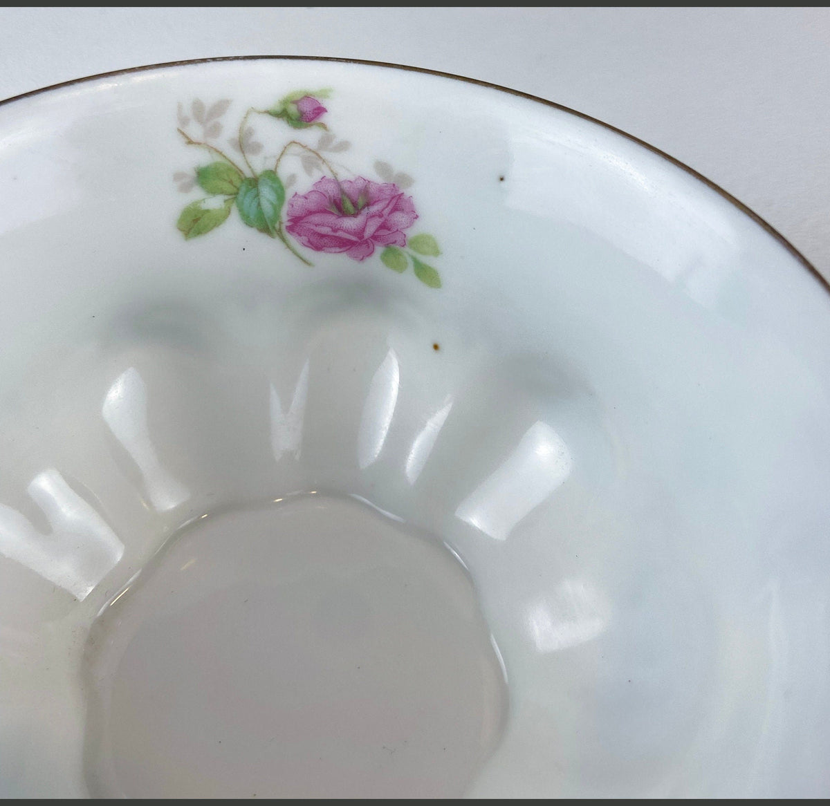 M&K Austria Porcelain Cup & Saucer – Rose Garlands and Heart Handle