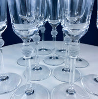 Mikasa Enchantress Crystal Champagne Glasses – Set of 11 with Frosted Ball Stem