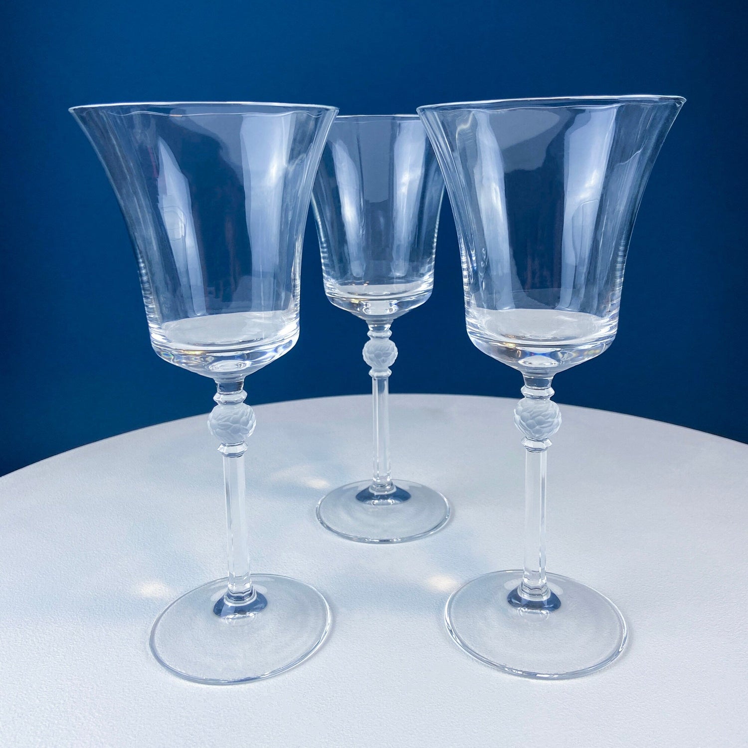 Crystal Wine Goblets with Frosted Ball Stem – Enchantress by Mikasa, Set of 9