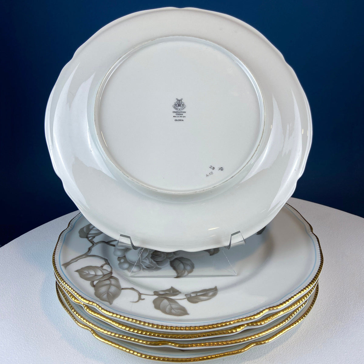 Castleton Gloria Porcelain Dinner Set – 24 Piece Hand Painted Rose Design