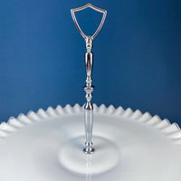 Fenton Silver Crest Milk Glass Serving Stand – Ruffled Edge