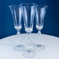 Mikasa Enchantress Crystal Champagne Glasses – Set of 11 with Frosted Ball Stem