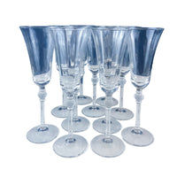 Mikasa Enchantress Crystal Champagne Glasses – Set of 11 with Frosted Ball Stem