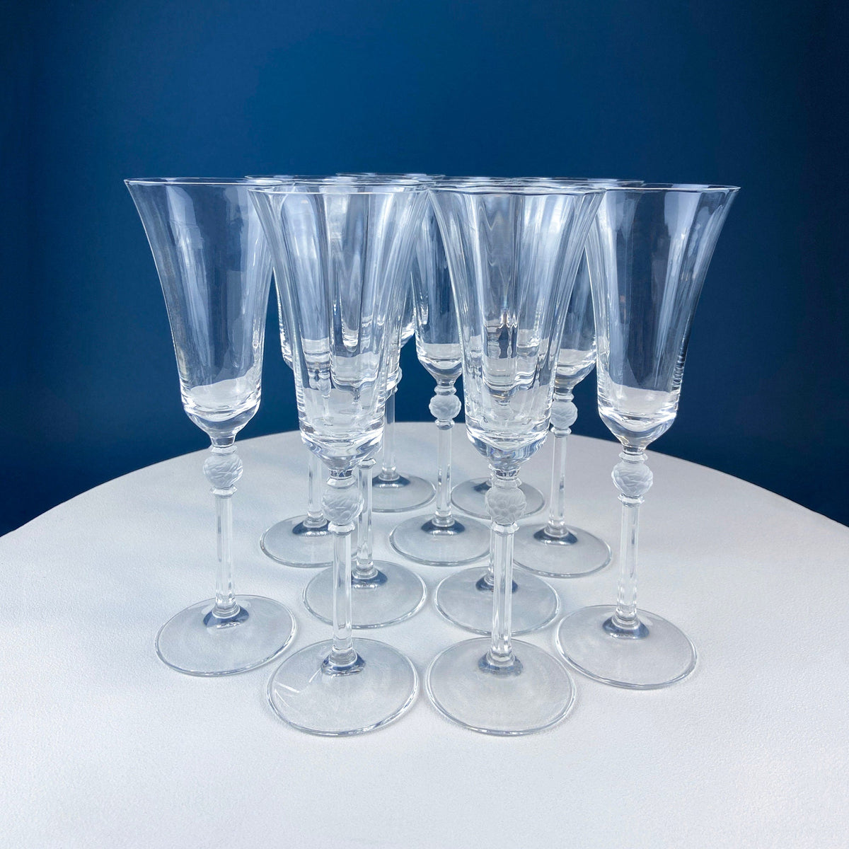 Crystal Wine Goblets with Frosted Ball Stem – Enchantress by Mikasa, Set of 9