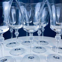 Crystal Wine Goblets with Frosted Ball Stem – Enchantress by Mikasa, Set of 9