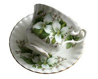 Royal Albert England Cup & Saucer – Hand Painted Trillium Design