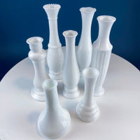 Milk Glass Vases – Set of 7 Assorted Shapes & Sizes