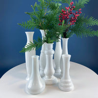 Milk Glass Vases – Set of 7 Assorted Shapes & Sizes