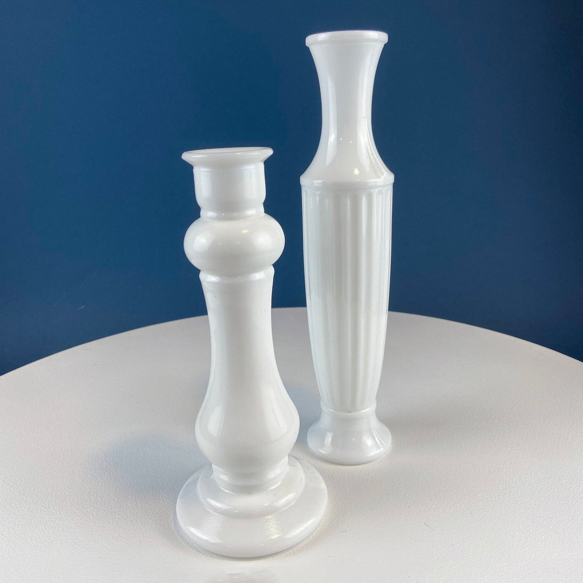 Milk Glass Vases – Set of 7 Assorted Shapes & Sizes