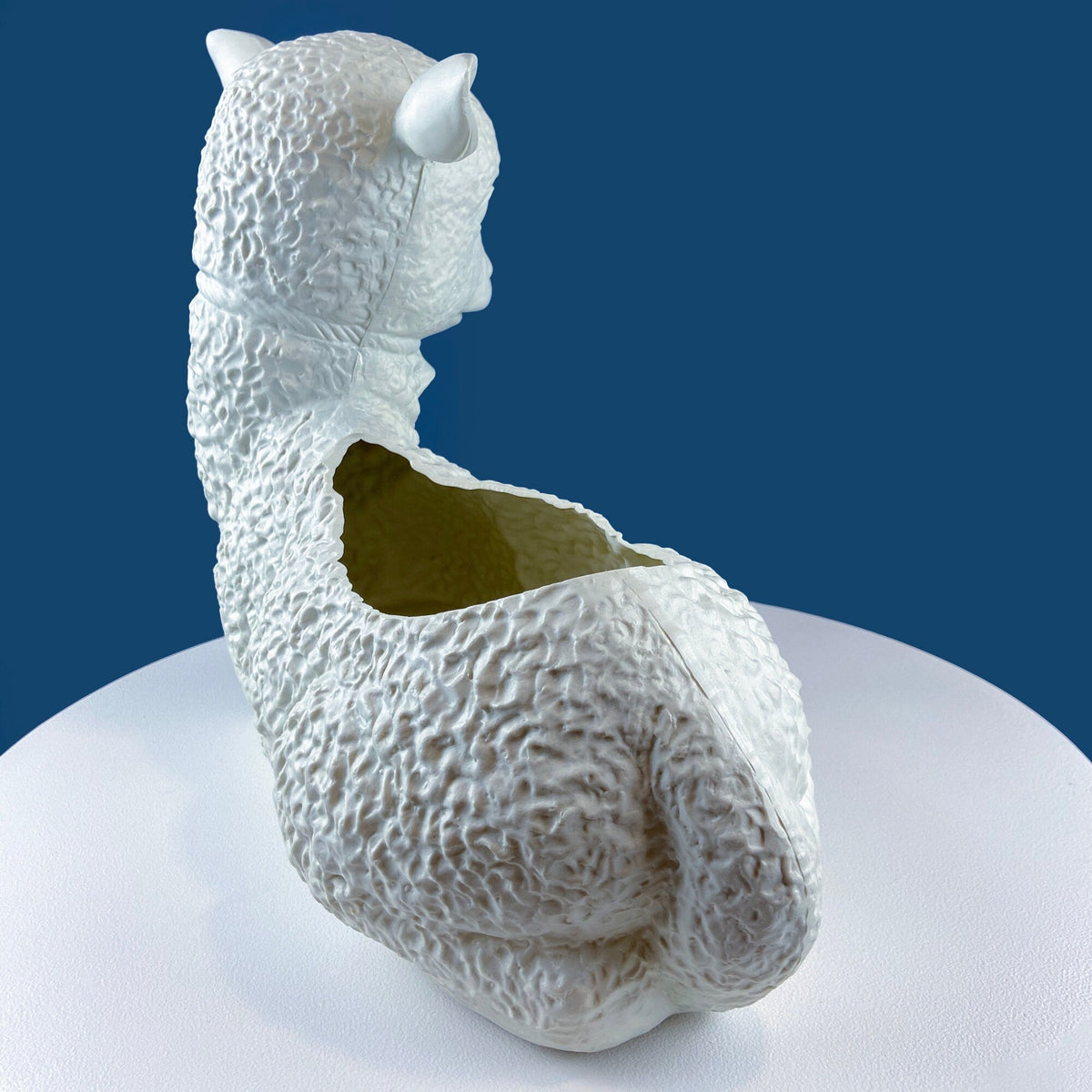 White Lamb Blow Mold Planter or Table Decoration