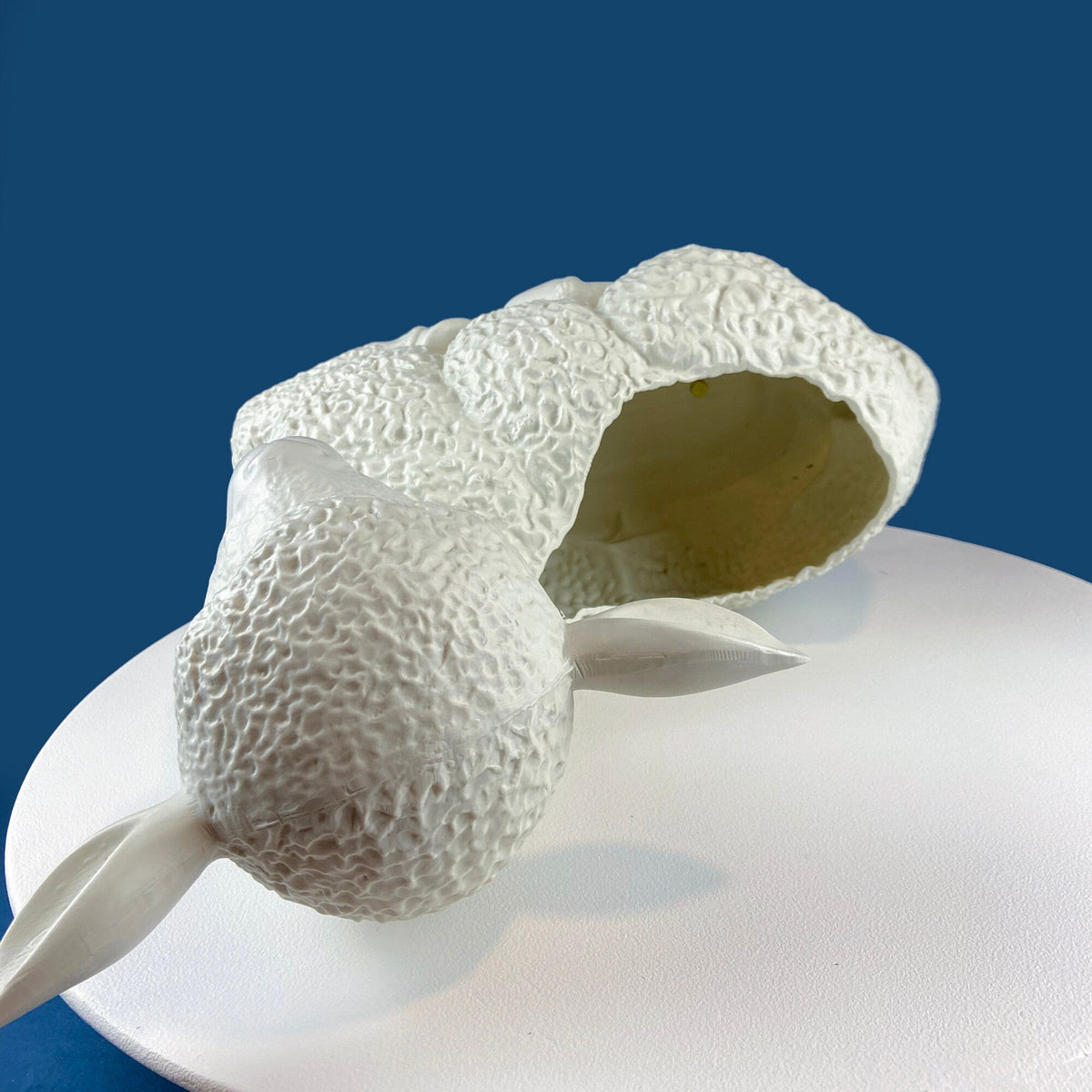 White Lamb Blow Mold Planter or Table Decoration