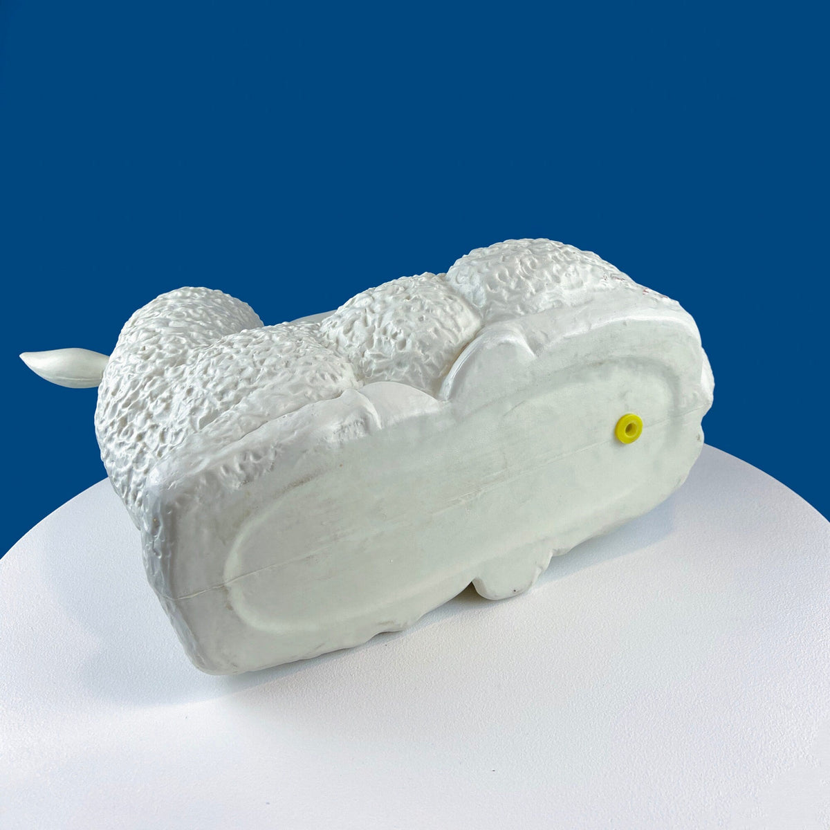 White Lamb Blow Mold Planter or Table Decoration