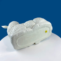 White Lamb Blow Mold Planter or Table Decoration