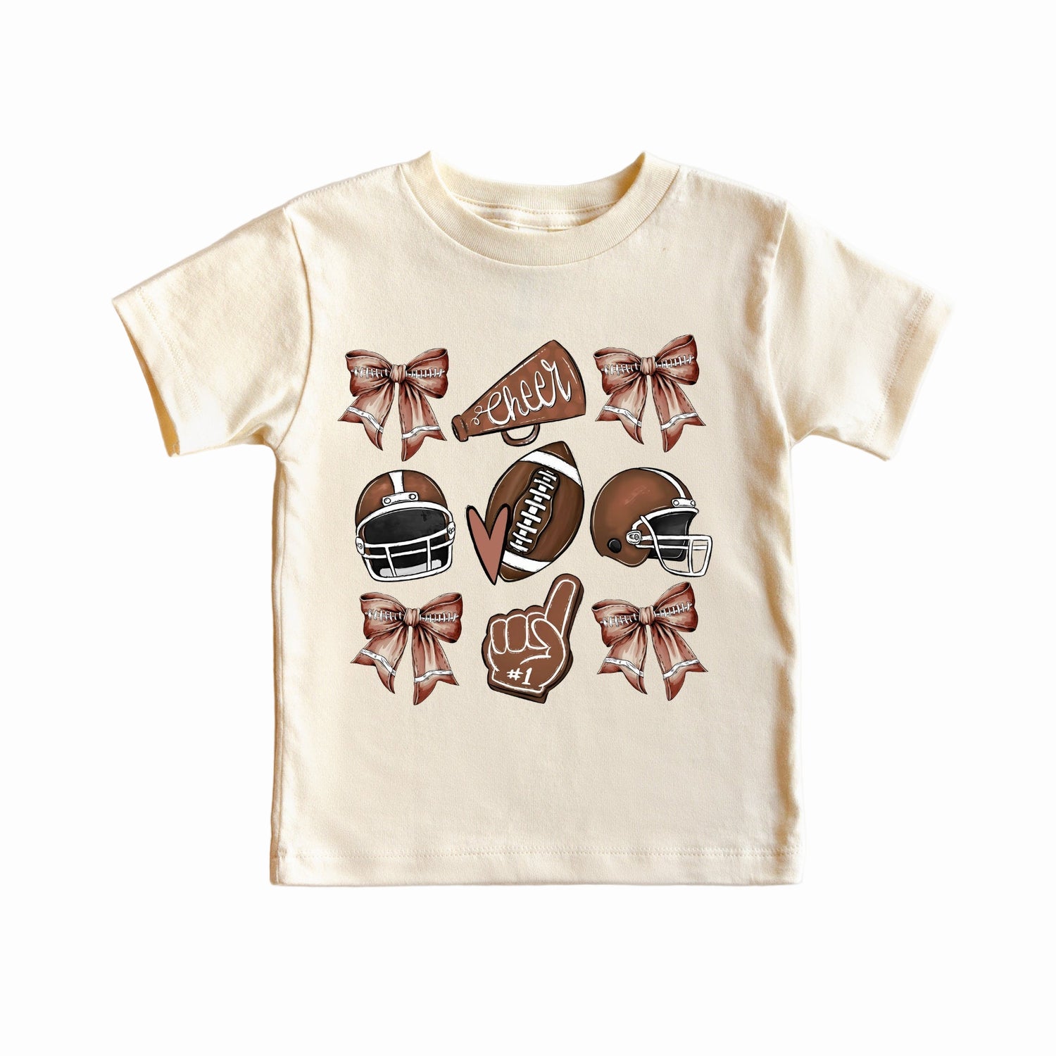 Girls Cheer Football and Bows Tee (2 Colors)