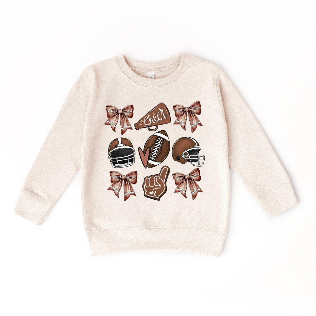 Girls Football Cheer and Bows Sweatshirt