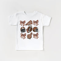 Girls Cheer Football and Bows Tee (2 Colors)