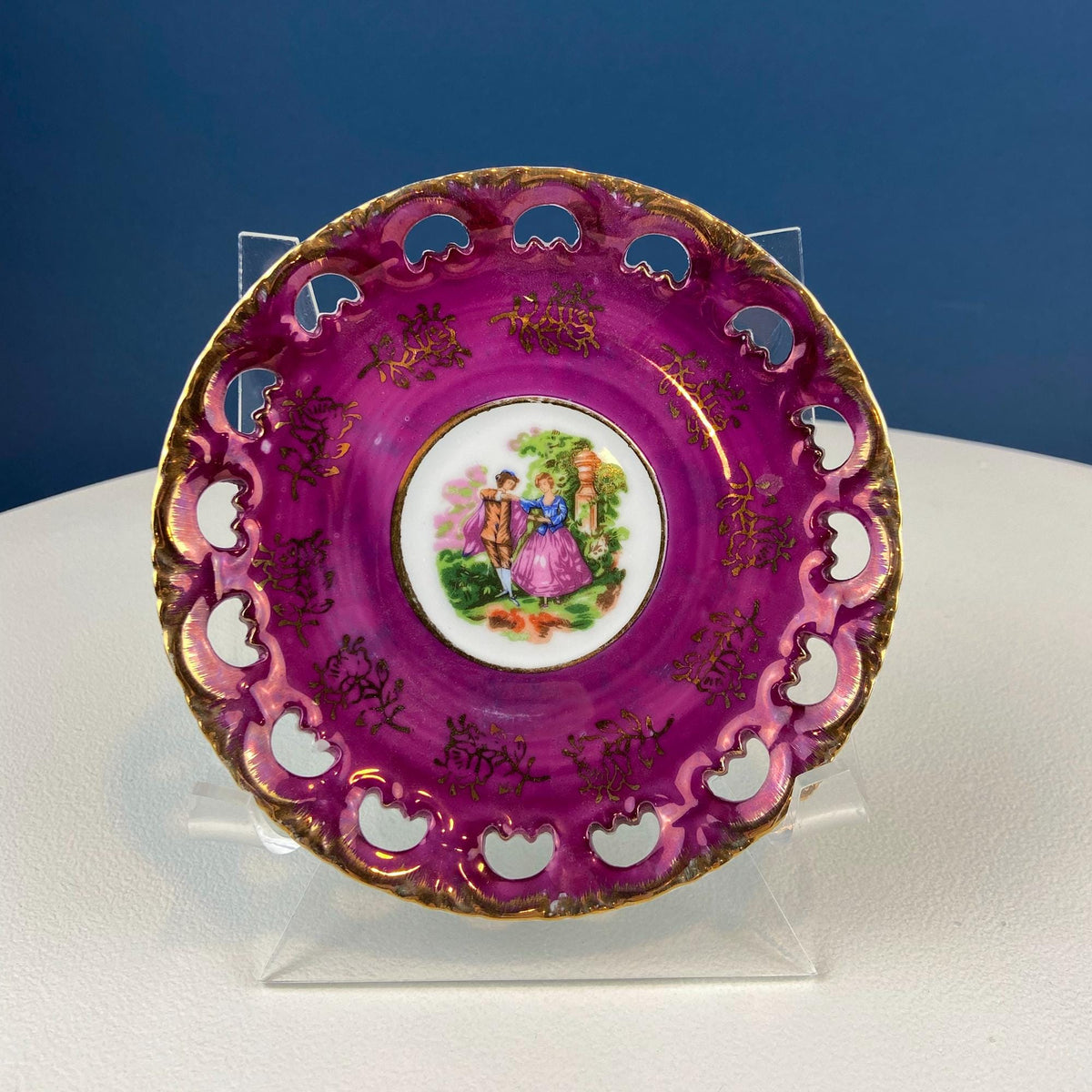 Vintage Pink Reticulated Saucers – Set of 5 Mix & Match Plates