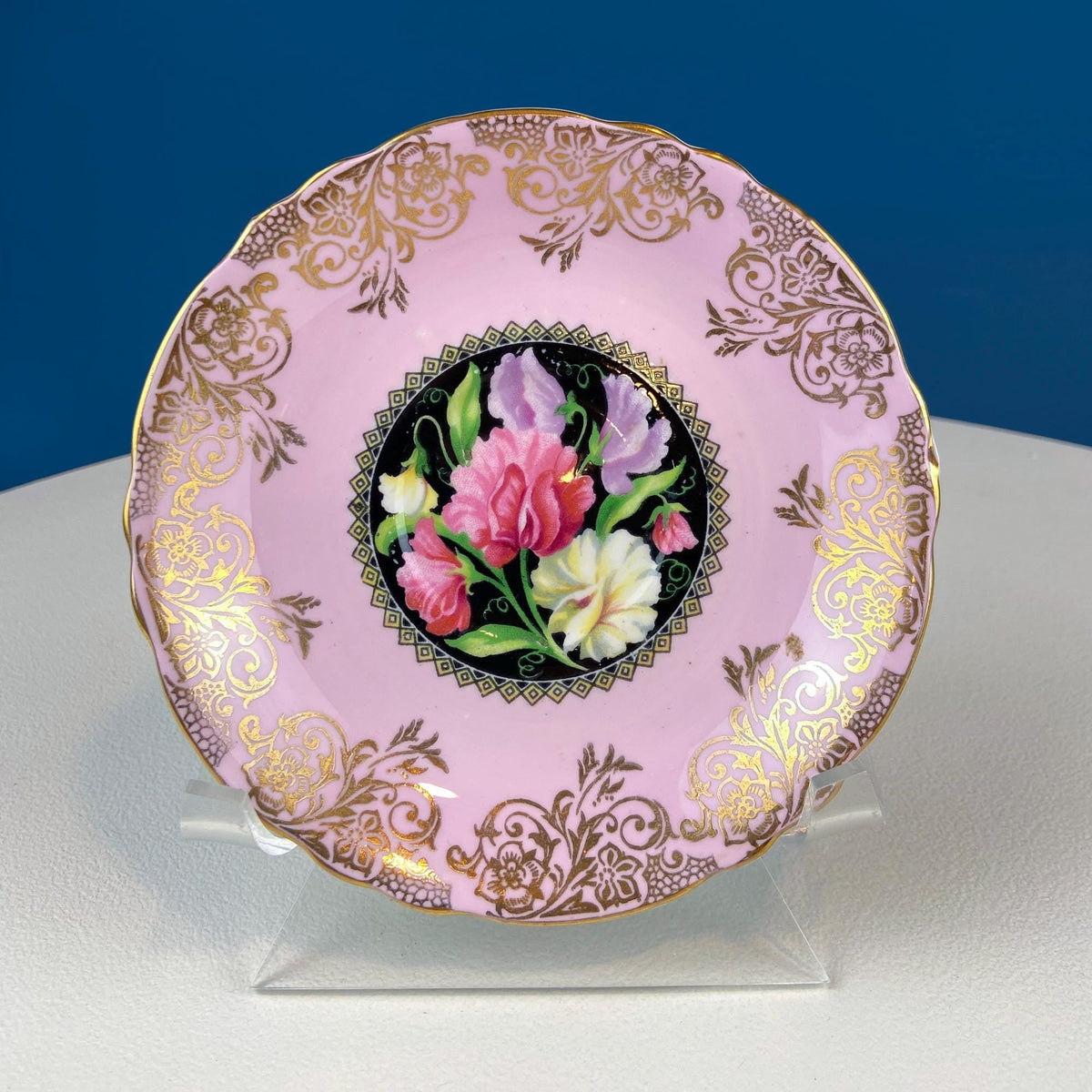 Vintage Pink Reticulated Saucers – Set of 5 Mix & Match Plates
