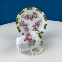 Antique Hand Painted Hot Chocolate Set – Wild Roses Tray with 5 Matching Cups