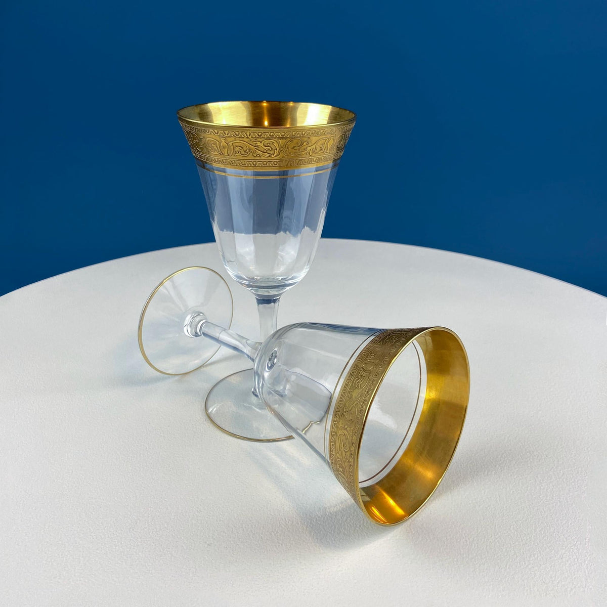 Antique Tiffin Franciscan Gold Rim Wine Goblets – Set of 6