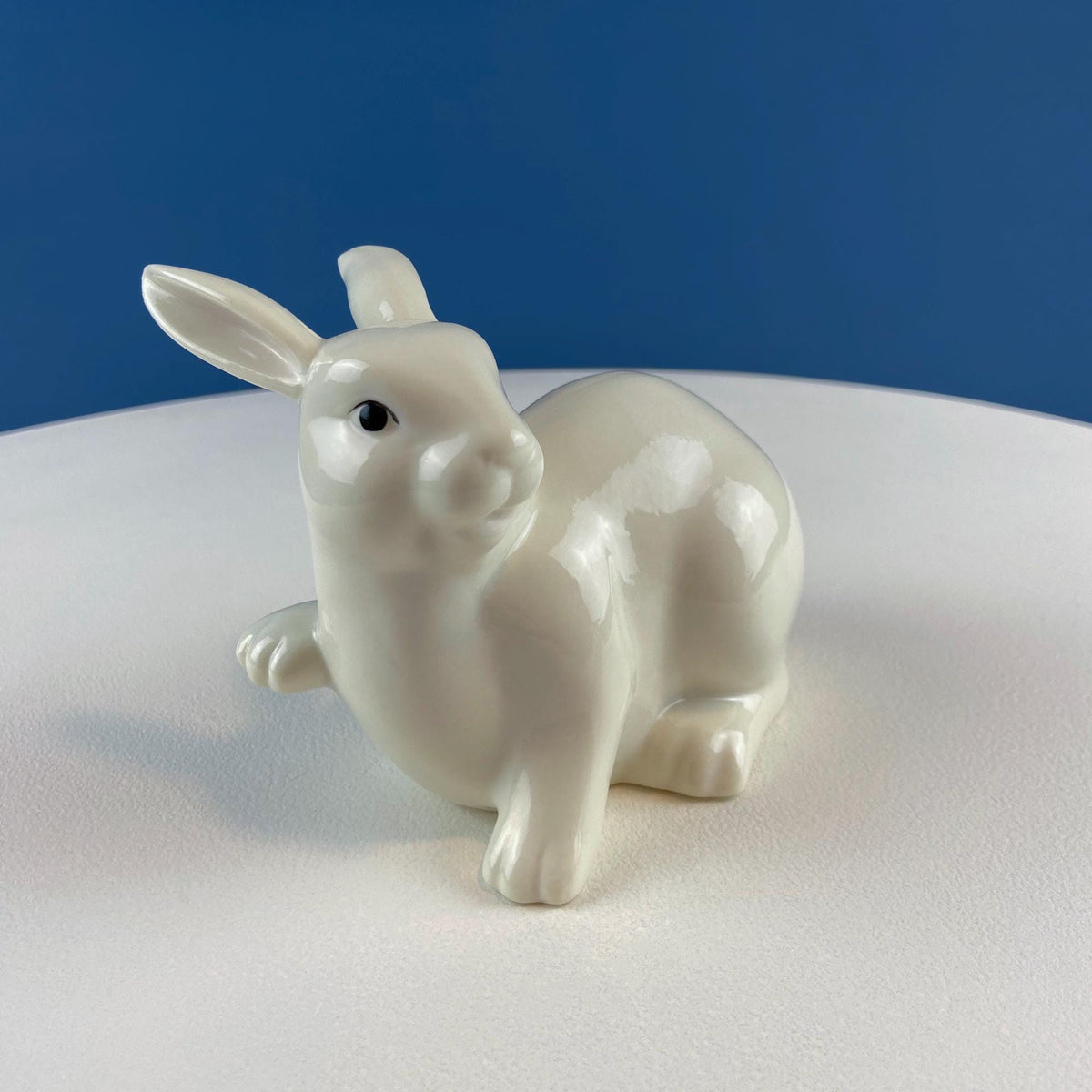 White Porcelain Bunny Figurines – Set of 2