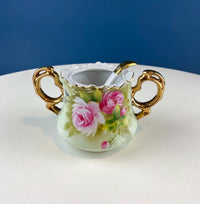 Lefton Hand Painted Tea Set – Roses Motif with Cup, Saucer, Creamer & Sugar Jar