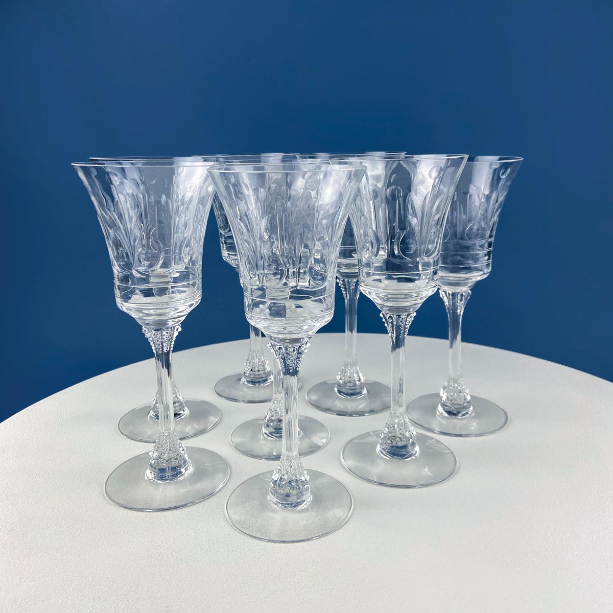 Vintage Heisey “Danish Princess” Crystal Goblets – Set of 8