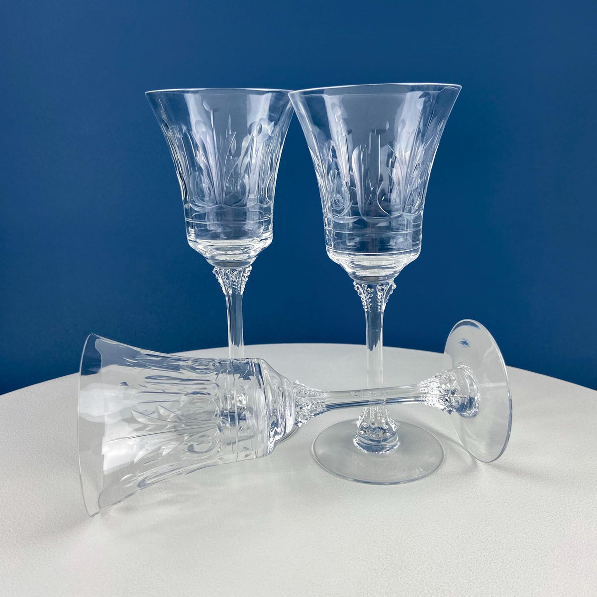 Vintage Heisey “Danish Princess” Crystal Goblets – Set of 8