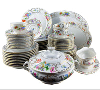 Antique Victoria Czechoslovakia Dish Set – 56 Piece Floral Collection