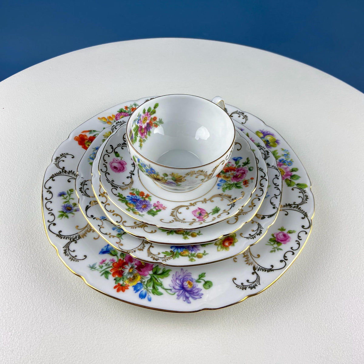 Antique Victoria Czechoslovakia Dish Set – 56 Piece Floral Collection