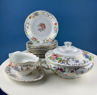 Antique Victoria Czechoslovakia Dish Set – 56 Piece Floral Collection
