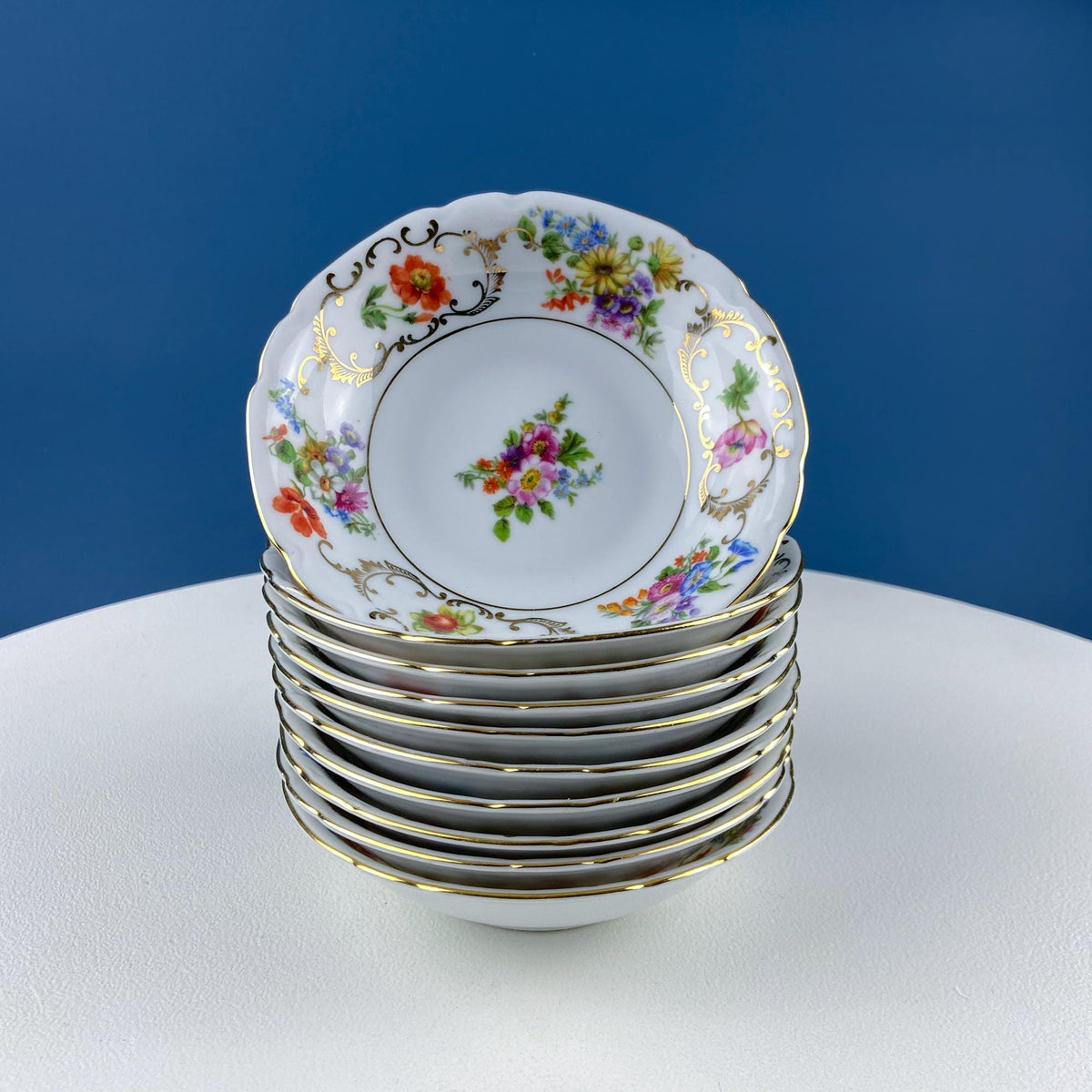 Antique Victoria Czechoslovakia Dish Set – 56 Piece Floral Collection