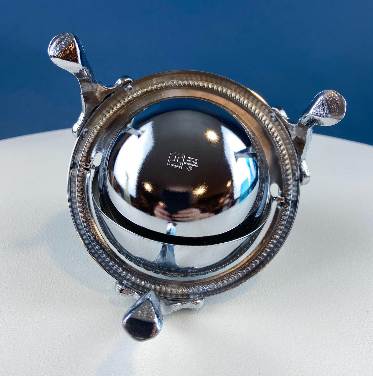 Iruinware Silver Caviar Dome Dish – Lion Feet Serving Bowl