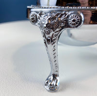 Iruinware Silver Caviar Dome Dish – Lion Feet Serving Bowl