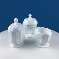 Antique Westmoreland Milk Glass Bowl – Grapes & Vines Motif