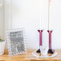 Pair of 9” Classy Crystal Candlesticks (Various Colors)