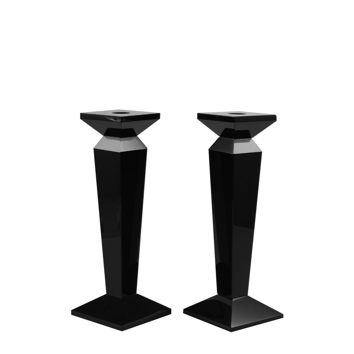 Pair of 11” Sleek Solid Crystal Candlesticks (Various Colors)