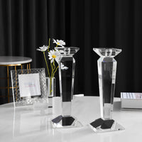 Pair of 11” Sleek Solid Crystal Candlesticks (Various Colors)