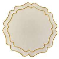 Ivory Wavy Faux Leather Placemat