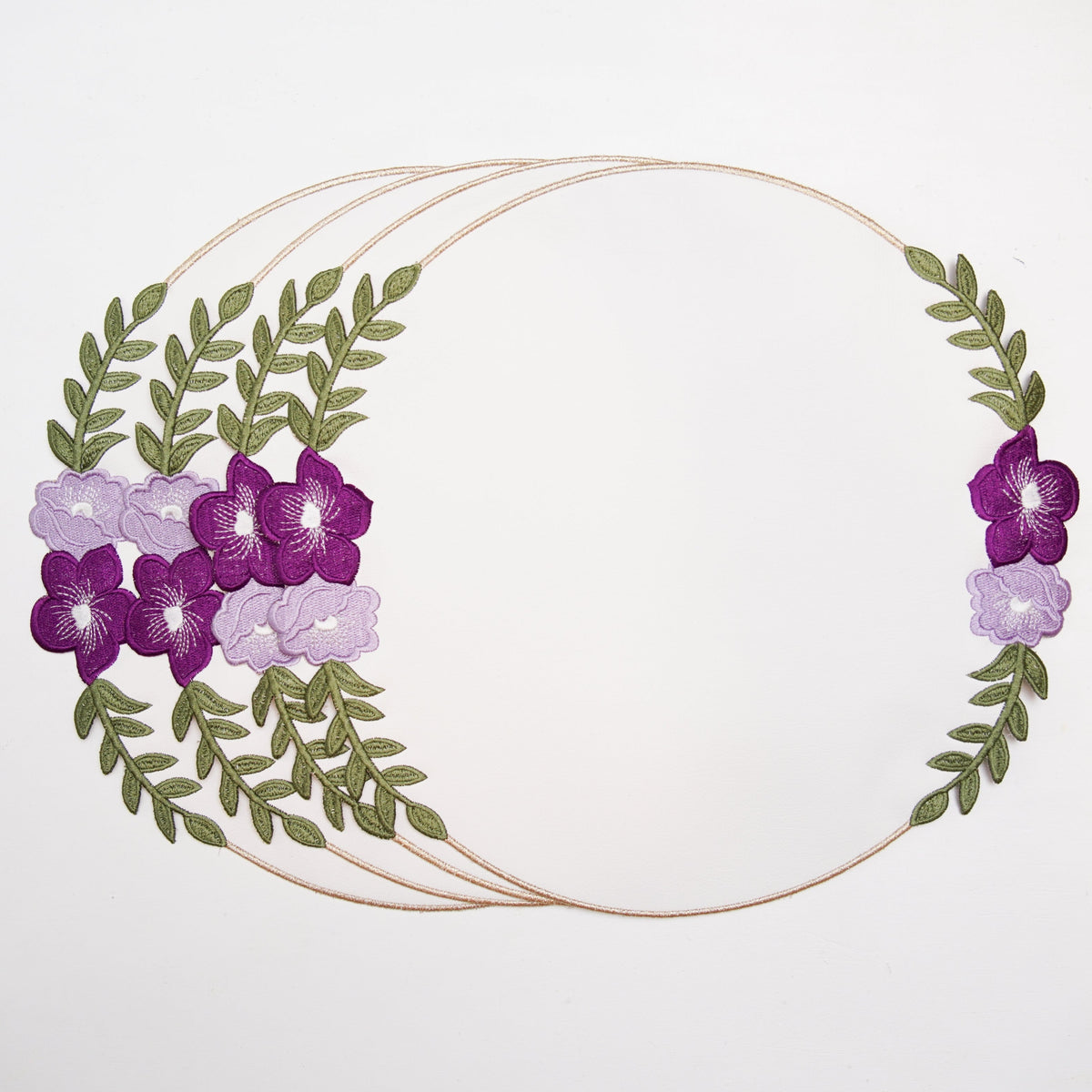 Jasmine White Round Faux Leather Placemat