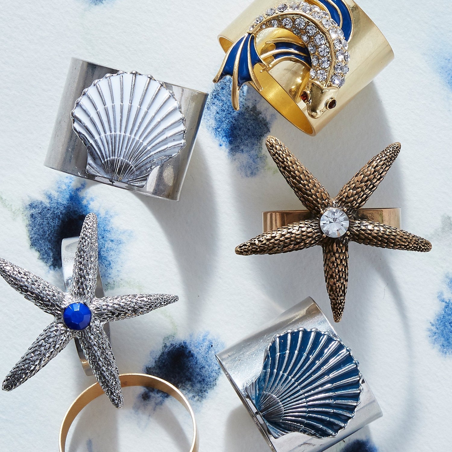 Starfish Skinny Napkin Rings – Bronze (Set of 4)