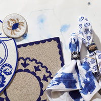 Stripey Bee Resin Napkin Rings – Blue Tortoiseshell (Set of 4)
