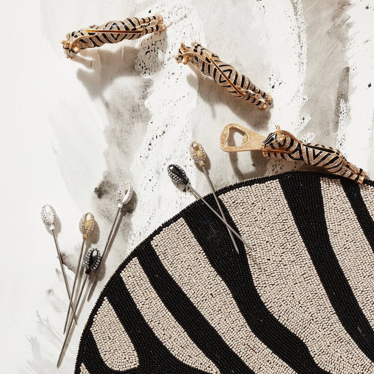Zebra Bottle Opener with Crystals