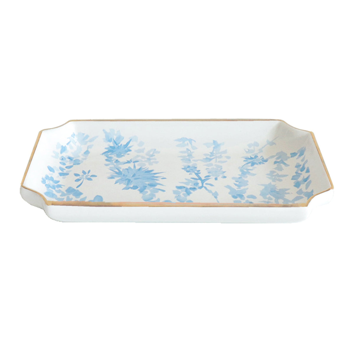 "Aster" Tray in Blue and Ivory