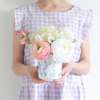 "Aster" Vase in Blue and Ivory